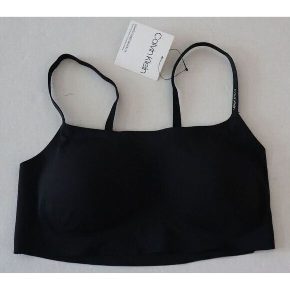 Calvin Klein QP21320 Women Sz L Black Lightly Lined Seamless Racerback Bralette - Picture 1 of 8